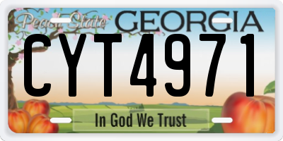 GA license plate CYT4971