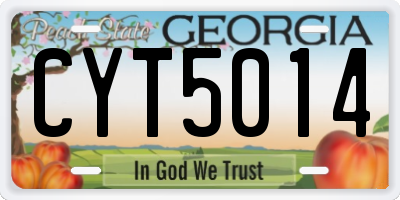 GA license plate CYT5014