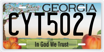 GA license plate CYT5027