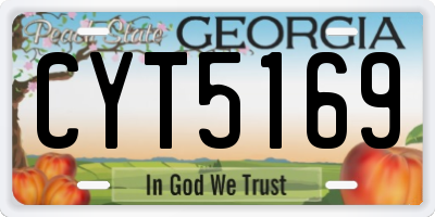 GA license plate CYT5169