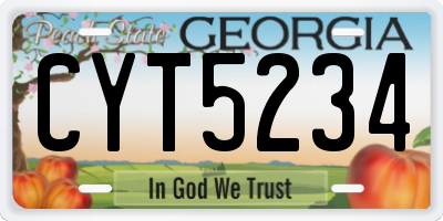 GA license plate CYT5234