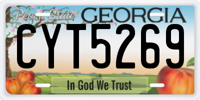GA license plate CYT5269
