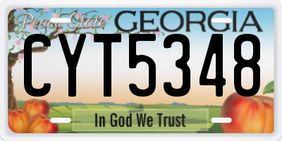 GA license plate CYT5348