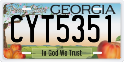 GA license plate CYT5351