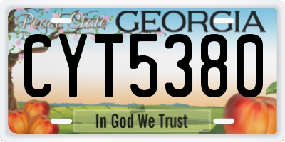 GA license plate CYT5380