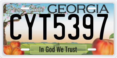 GA license plate CYT5397