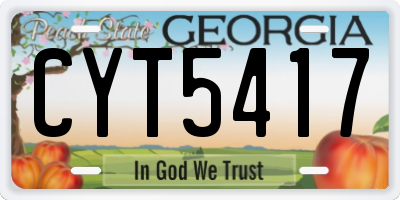 GA license plate CYT5417