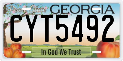 GA license plate CYT5492