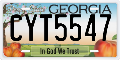 GA license plate CYT5547