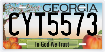 GA license plate CYT5573