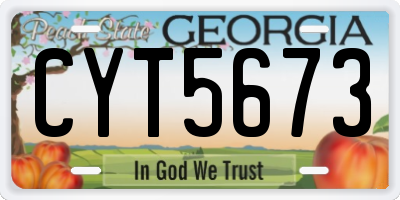 GA license plate CYT5673