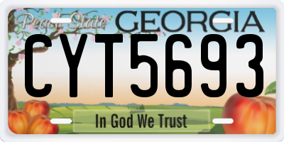 GA license plate CYT5693