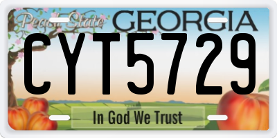 GA license plate CYT5729