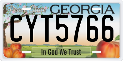 GA license plate CYT5766