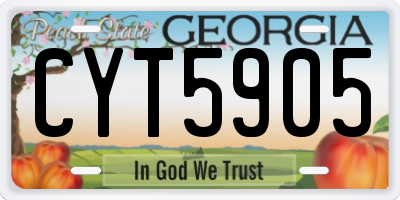 GA license plate CYT5905