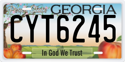 GA license plate CYT6245