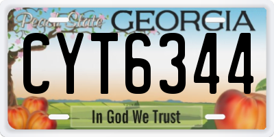 GA license plate CYT6344