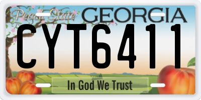 GA license plate CYT6411