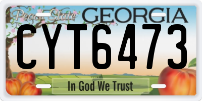 GA license plate CYT6473