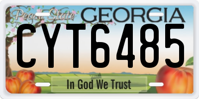 GA license plate CYT6485