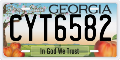 GA license plate CYT6582
