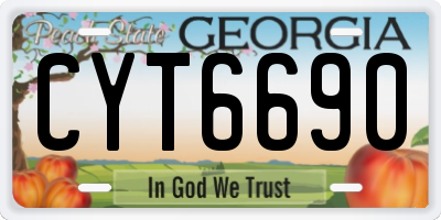 GA license plate CYT6690