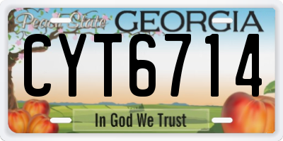 GA license plate CYT6714