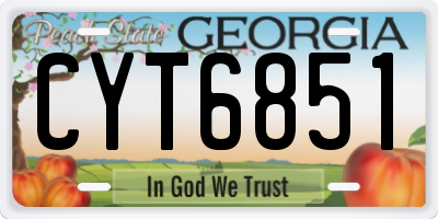 GA license plate CYT6851
