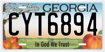 GA license plate CYT6894