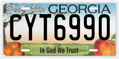 GA license plate CYT6990