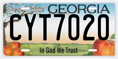 GA license plate CYT7020