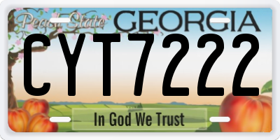 GA license plate CYT7222
