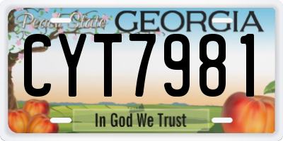 GA license plate CYT7981