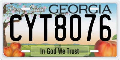 GA license plate CYT8076