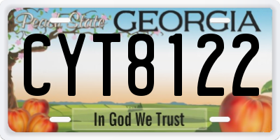 GA license plate CYT8122