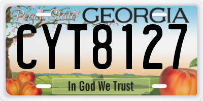 GA license plate CYT8127