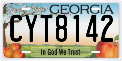 GA license plate CYT8142