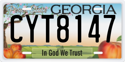 GA license plate CYT8147