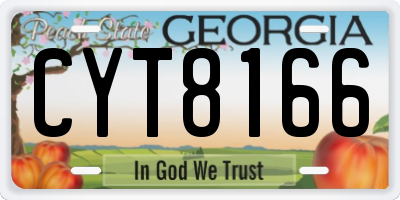 GA license plate CYT8166