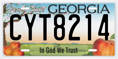 GA license plate CYT8214