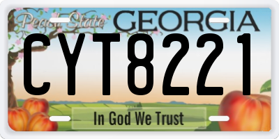 GA license plate CYT8221