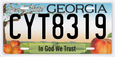 GA license plate CYT8319