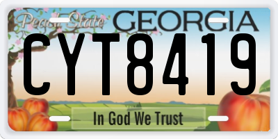 GA license plate CYT8419