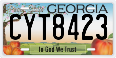 GA license plate CYT8423