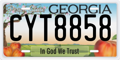 GA license plate CYT8858