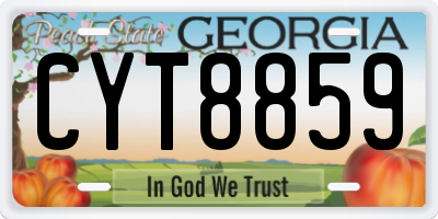 GA license plate CYT8859