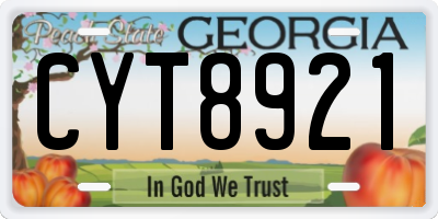 GA license plate CYT8921