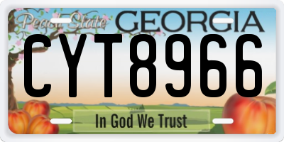 GA license plate CYT8966