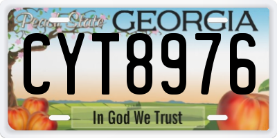 GA license plate CYT8976