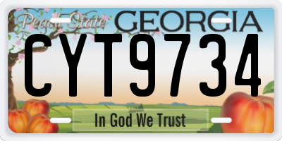 GA license plate CYT9734